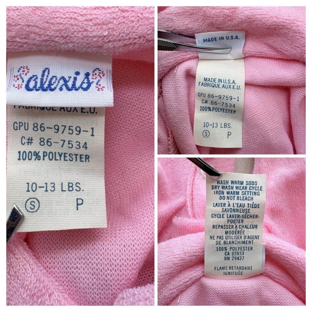 NWT Vintage Alexis Tiny Tulip Collection Baby Sleeper 10-13 lbs Pink USA - Picture 3 of 8